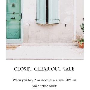 CLOSET CLEAR OUT SALE !!!